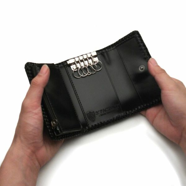 レザーブランドS'FACTORY キーウォレット シャーク（サメ革） メンズ革財布
