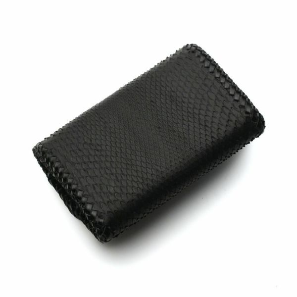 レザーブランドS'FACTORY キーウォレット ブラックパイソン（ヘビ革） メンズ革財布