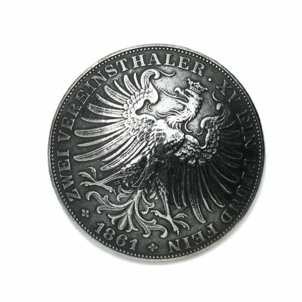 レザーブランドS'FACTORY ジャーマンコイン コンチョ Silver925 バイカーズ ウォレット カスタム パーツ