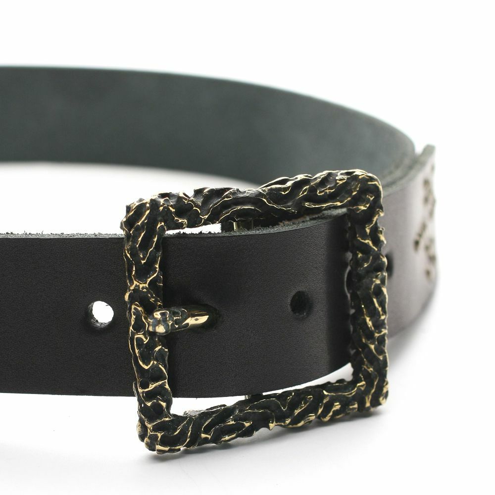 レザーブランドS'FACTORY フレイム バックル　ブラス（真鍮）ベルト ゴールド