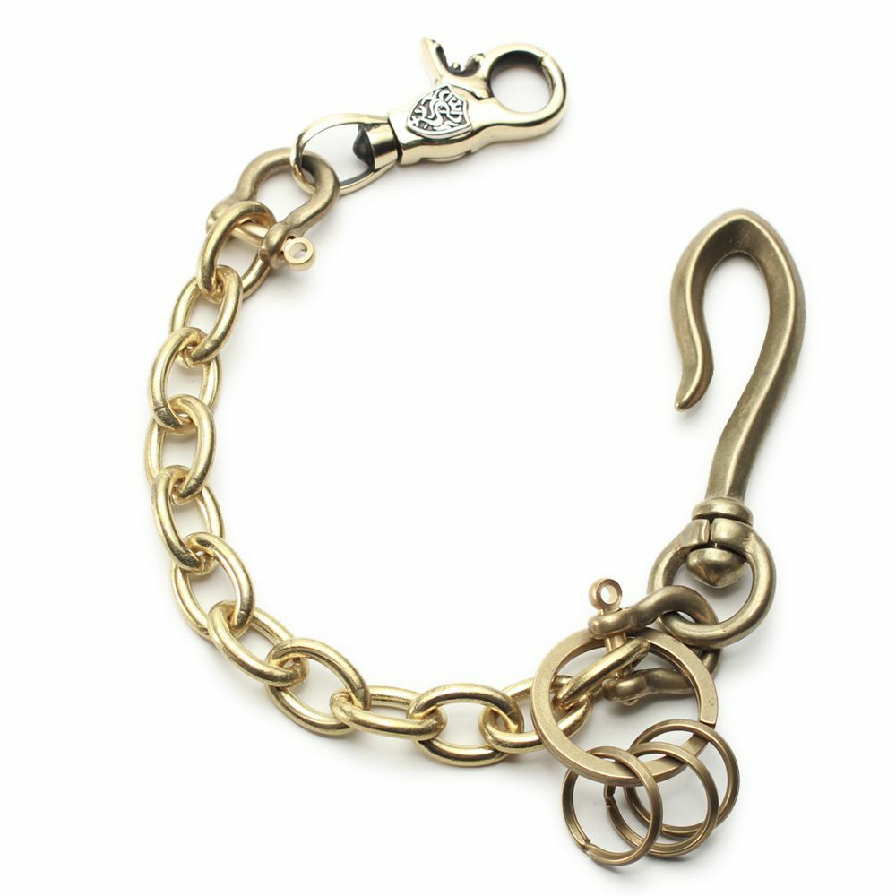 レザーブランドS'FACTORY キーリング ショート ウォレット チェーン リング ゴールド ブラス（真鍮）アクセサリー 短い 