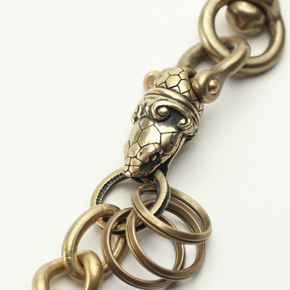 レザーブランドS'FACTORY キーリング ショート ウォレット チェーン コブラ スタンダード ゴールド ブラス（真鍮）アクセサリー 短い 