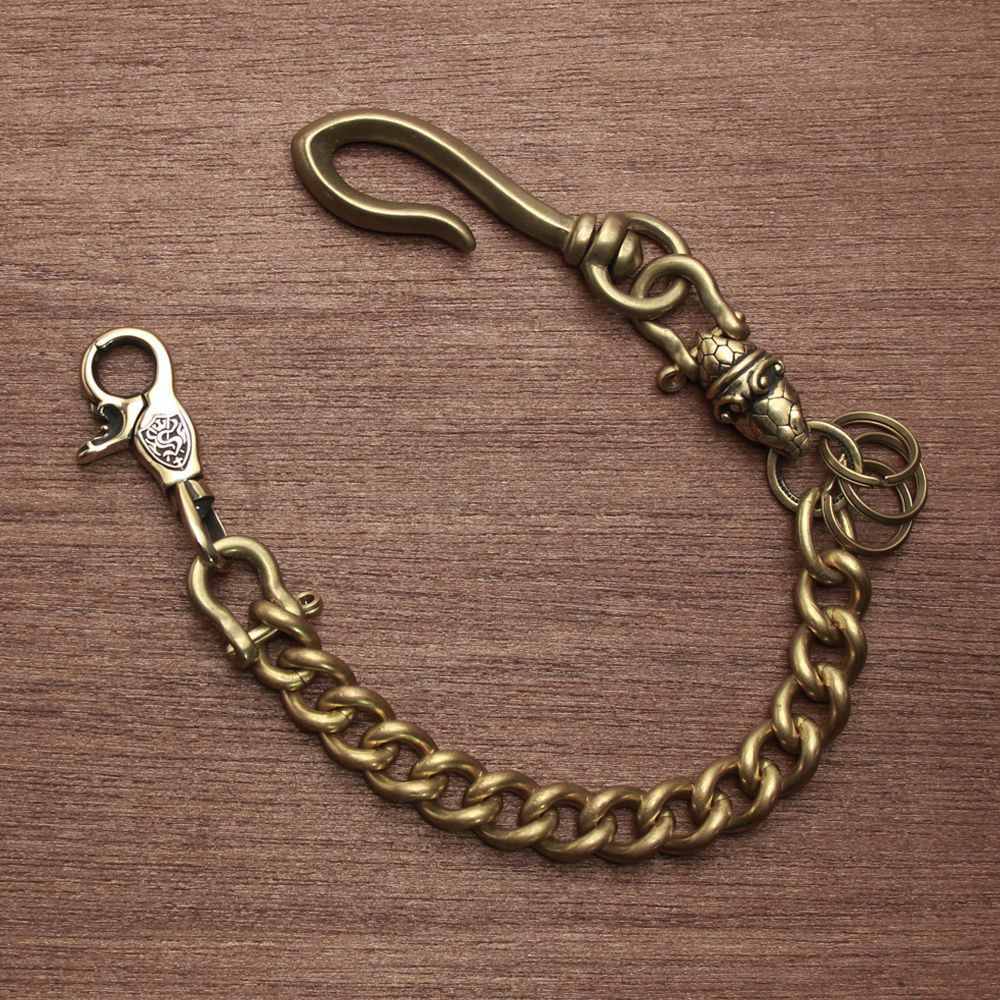 レザーブランドS'FACTORY キーリング ショート ウォレット チェーン コブラ スタンダード ゴールド ブラス（真鍮）アクセサリー 短い 