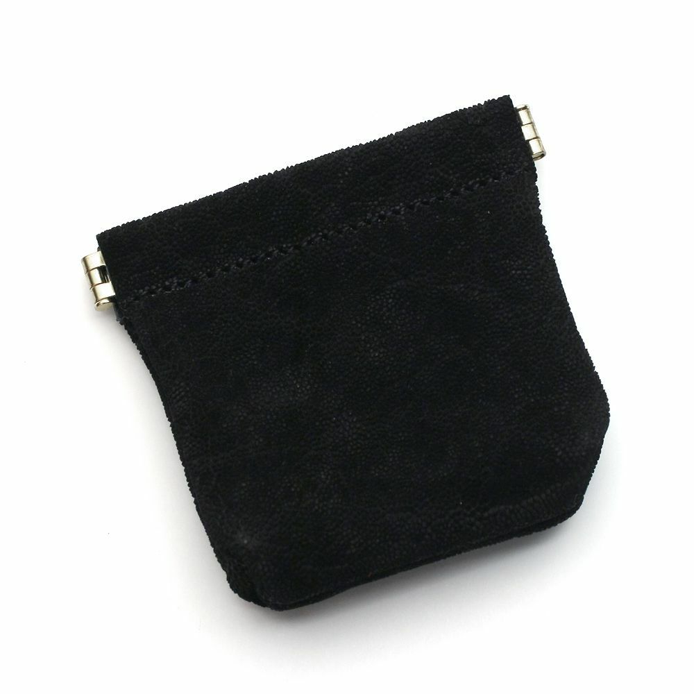 ワンタッチコインケース ブラックエレファント（ゾウ革）│メンズ革