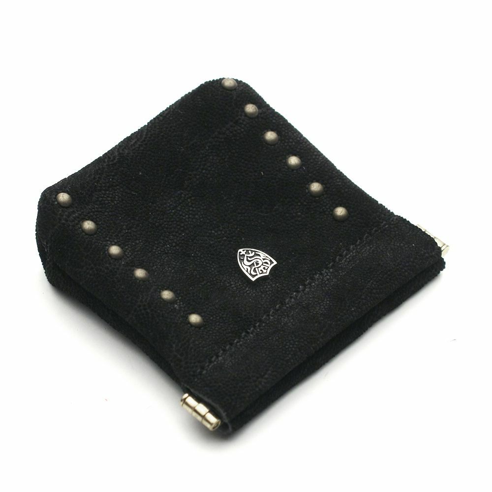 ワンタッチコインケース ブラックエレファント（ゾウ革）│メンズ革