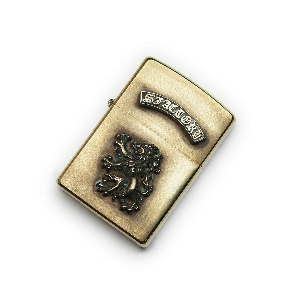 レザーブランドS'FACTORY オリジナル オイルライター ブラス（真鍮）喫煙具 ゴールド