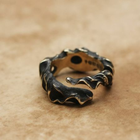 ブラス&シルバーリング アンティーク 真鍮 アクセサリー