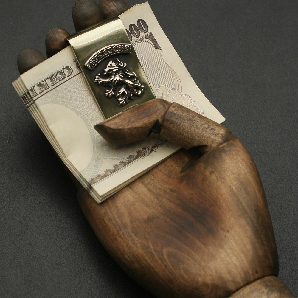 レザーブランドS'FACTORY 真鍮マネークリップ ライオン 真鍮（ブラス）