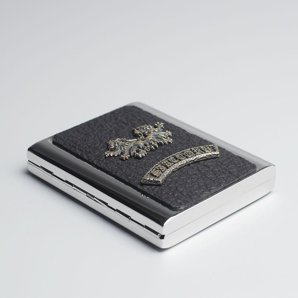 レザーブランドS'FACTORY メタルシガレットケース 20本タイプ シャーク（サメ革）革小物 タバコ入れ