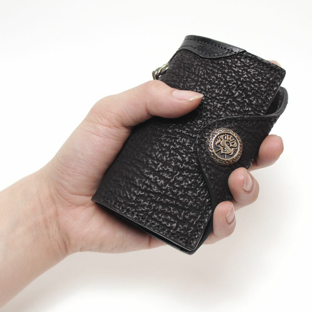 レザーブランドS'FACTORY 手帳型レザーキーケース サメ革（シャークスキン）