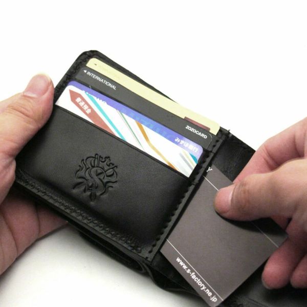 レザーブランドS'FACTORY ビルフォールド ウォレット シャーク（サメ革） メンズ革財布