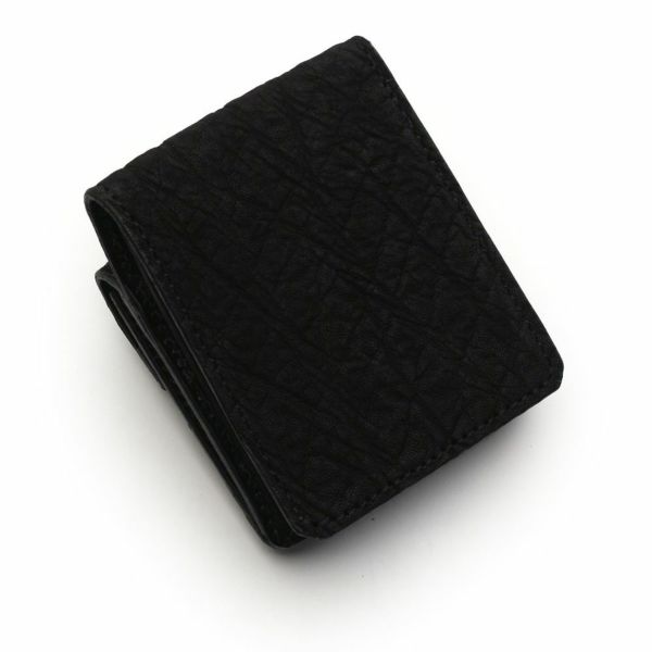 レザーブランドS'FACTORY ビルフォールド ウォレット ブラックエレファント（ゾウ革） メンズ革財布