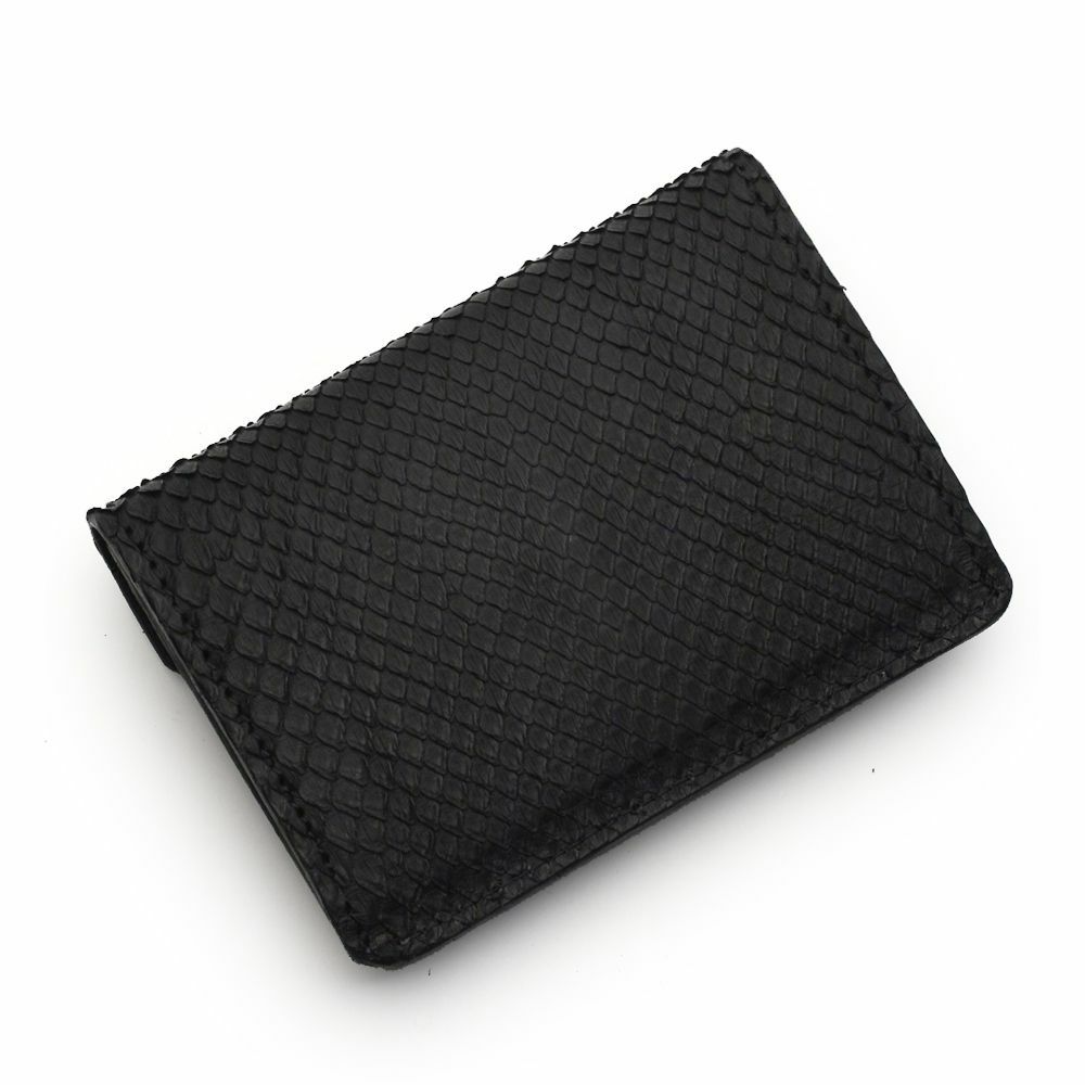 スマート ショート ウォレット ブラックパイソン ヘビ革 メンズ革小物通販 S Factory