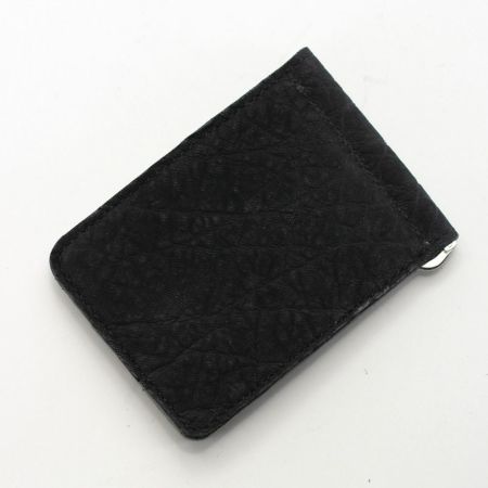 レザーマネークリップ ブラックエレファント（ゾウ革）│メンズ革小物