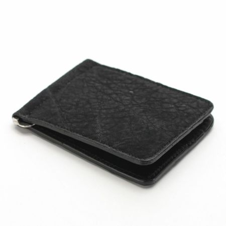 レザーマネークリップ ブラックエレファント（ゾウ革）│メンズ革小物