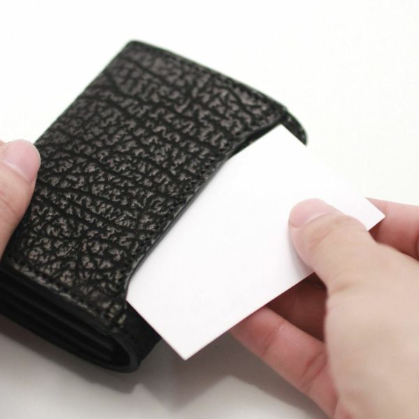 レザーブランドS'FACTORY シンプル名刺入れ シャーク（サメ革）革小物 カードケース