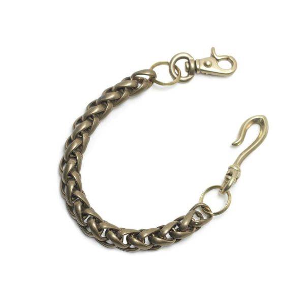 レザーブランドS'FACTORY ショート ウォレット チェーン インフィニティー ゴールド ブラス（真鍮）アクセサリー 短い 