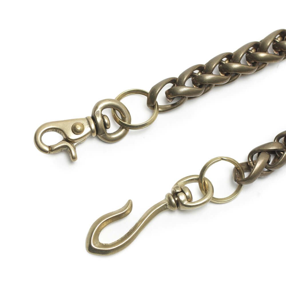 レザーブランドS'FACTORY ショート ウォレット チェーン インフィニティー ゴールド ブラス（真鍮）アクセサリー 短い 