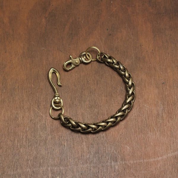 レザーブランドS'FACTORY ショート ウォレット チェーン インフィニティー ゴールド ブラス（真鍮）アクセサリー 短い 