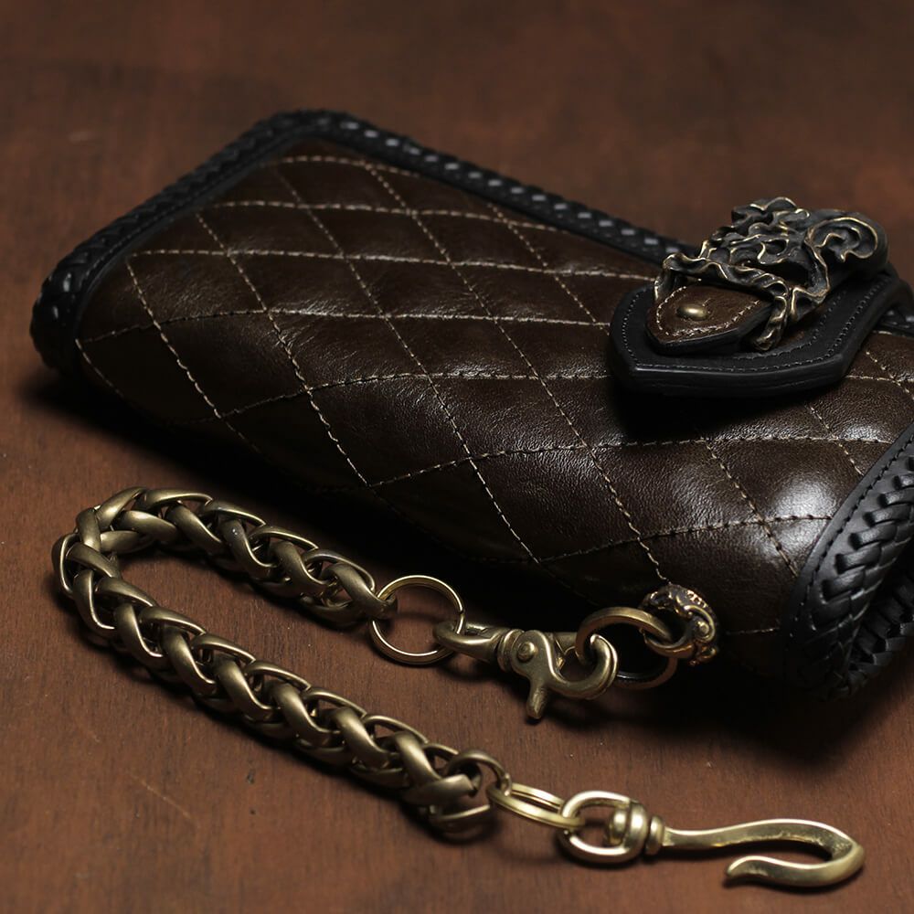 レザーブランドS'FACTORY ショート ウォレット チェーン インフィニティー ゴールド ブラス（真鍮）アクセサリー 短い 