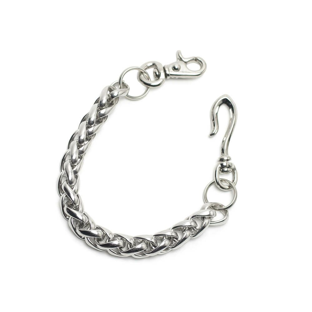 レザーブランドS'FACTORY ショート ウォレット チェーン インフィニティー シルバー ブラス（真鍮）アクセサリー 短い 