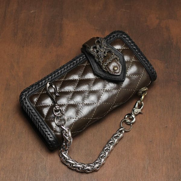 レザーブランドS'FACTORY ショート ウォレット チェーン インフィニティー シルバー ブラス（真鍮）アクセサリー 短い 