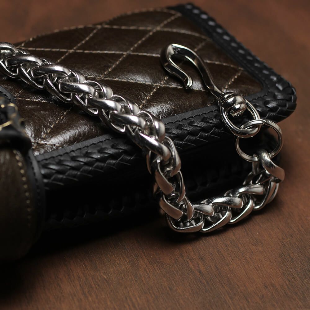 レザーブランドS'FACTORY ショート ウォレット チェーン インフィニティー シルバー ブラス（真鍮）アクセサリー 短い 