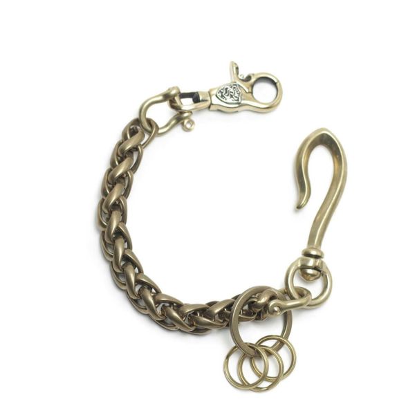 レザーブランドS'FACTORY キーリング ショート ウォレット チェーン インフィニティー ゴールド ブラス（真鍮）アクセサリー 短い 