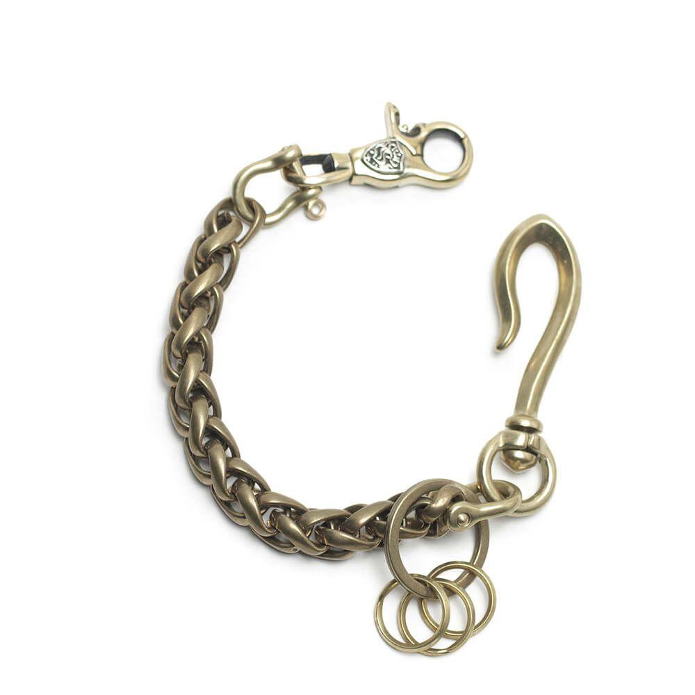 レザーブランドS'FACTORY キーリング ショート ウォレット チェーン インフィニティー ゴールド ブラス（真鍮）アクセサリー 短い 