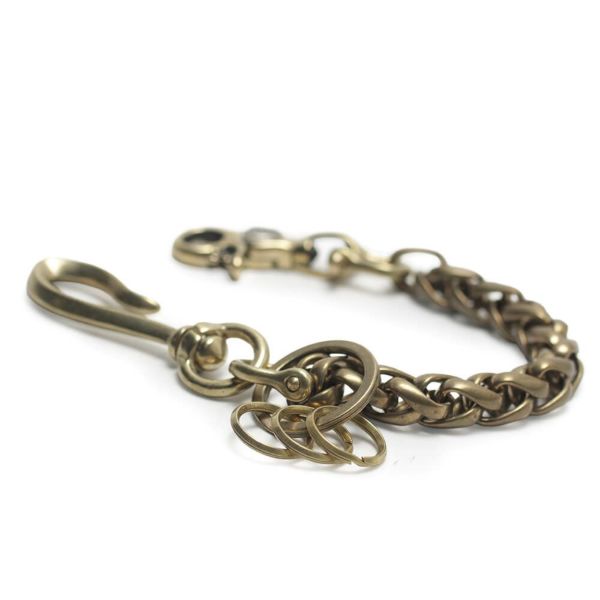 レザーブランドS'FACTORY キーリング ショート ウォレット チェーン インフィニティー ゴールド ブラス（真鍮）アクセサリー 短い 