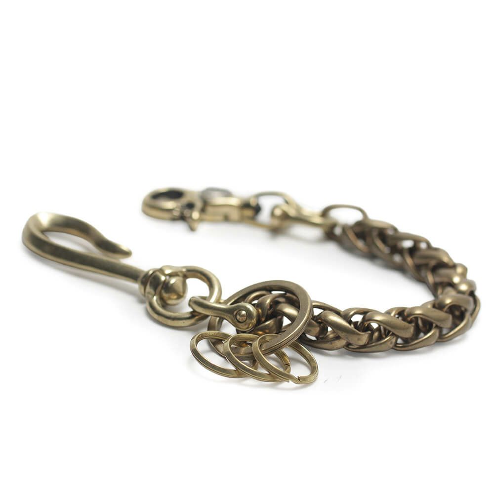 レザーブランドS'FACTORY キーリング ショート ウォレット チェーン インフィニティー ゴールド ブラス（真鍮）アクセサリー 短い 