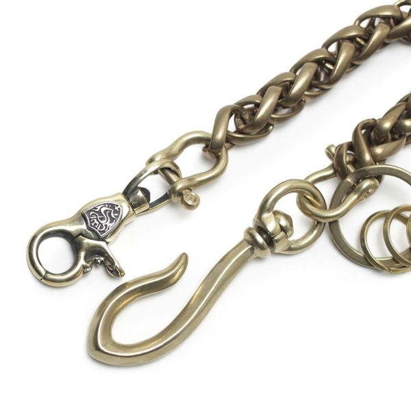 レザーブランドS'FACTORY キーリング ショート ウォレット チェーン インフィニティー ゴールド ブラス（真鍮）アクセサリー 短い 