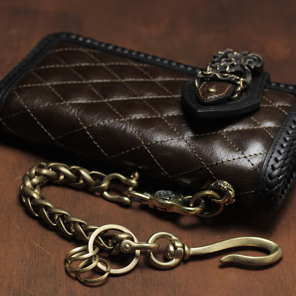 レザーブランドS'FACTORY キーリング ショート ウォレット チェーン インフィニティー ゴールド ブラス（真鍮）アクセサリー 短い 