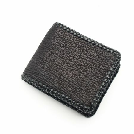 縁編み ショートウォレット シャーク(サメ革)│メンズ革小物通販 S'FACTORY