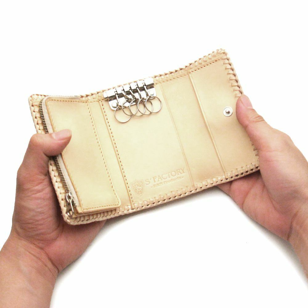 レザーブランドS'FACTORY キーウォレット カウレザー ナチュラル（牛革） メンズ革財布
