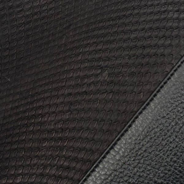レザーブランドS'FACTORY スリム ブリーフケース　ブラックパイソン（ヘビ革）メンズ ブリーフバッグ