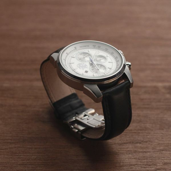 レザーブランドS'FACTORY クロノグラフ腕時計レザーベルト カウレザー（牛革）