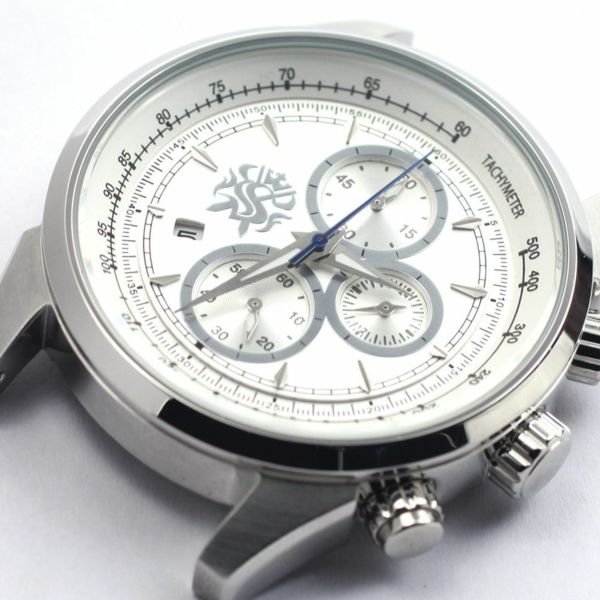 レザーブランドS'FACTORY クロノグラフ腕時計レザーベルト シャーク（サメ革）