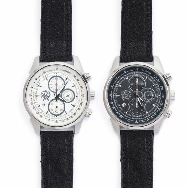 レザーブランドS'FACTORY クロノグラフ腕時計レザーベルト エレファント（ゾウ革）