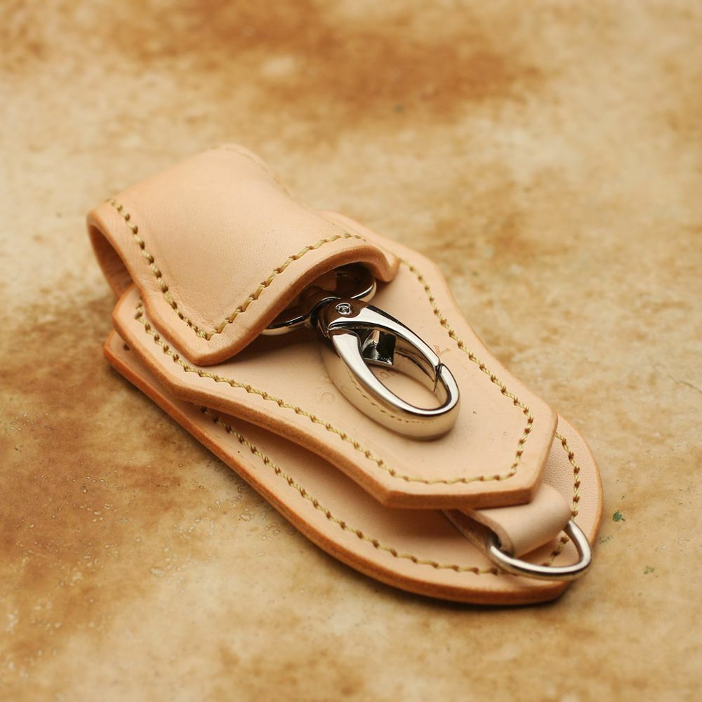 レザーブランドS'FACTORY キーリング＆ループ カウレザー ナチュラル（牛革）バイカーズ ベルトループ