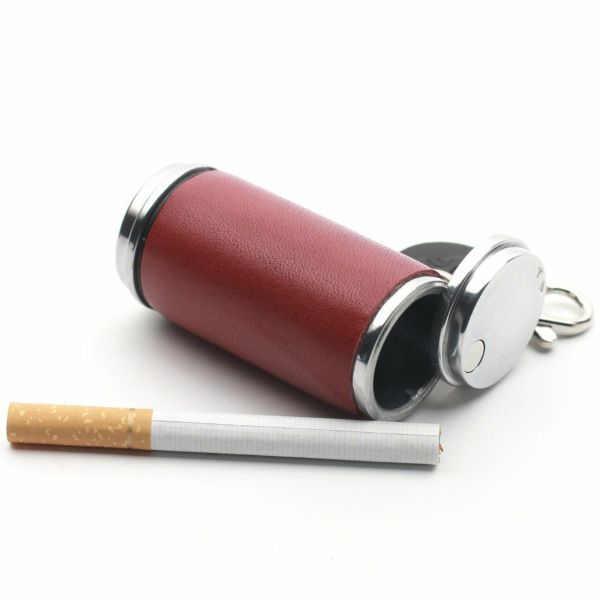 レザーブランドS'FACTORY 携帯灰皿シリンダー カウレザー レッド（牛革）革小物 喫煙具