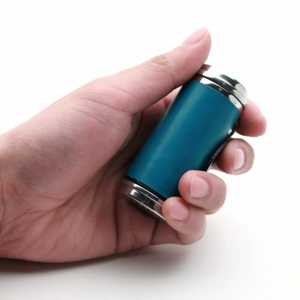 レザーブランドS'FACTORY 携帯灰皿シリンダー ポニー ターコイズブルー（馬革）革小物 喫煙具