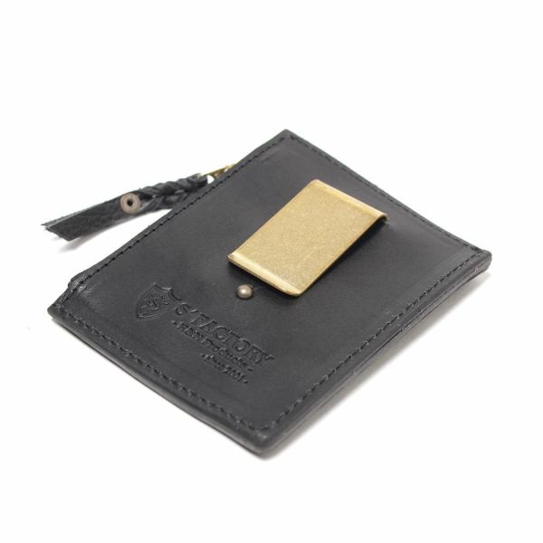 レザーブランドS'FACTORY カードマネークリップ シャーク（サメ革）革小物 パスケース