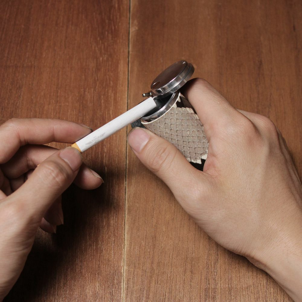 レザーブランドS'FACTORY 携帯灰皿 ヘビ革（パイソン）