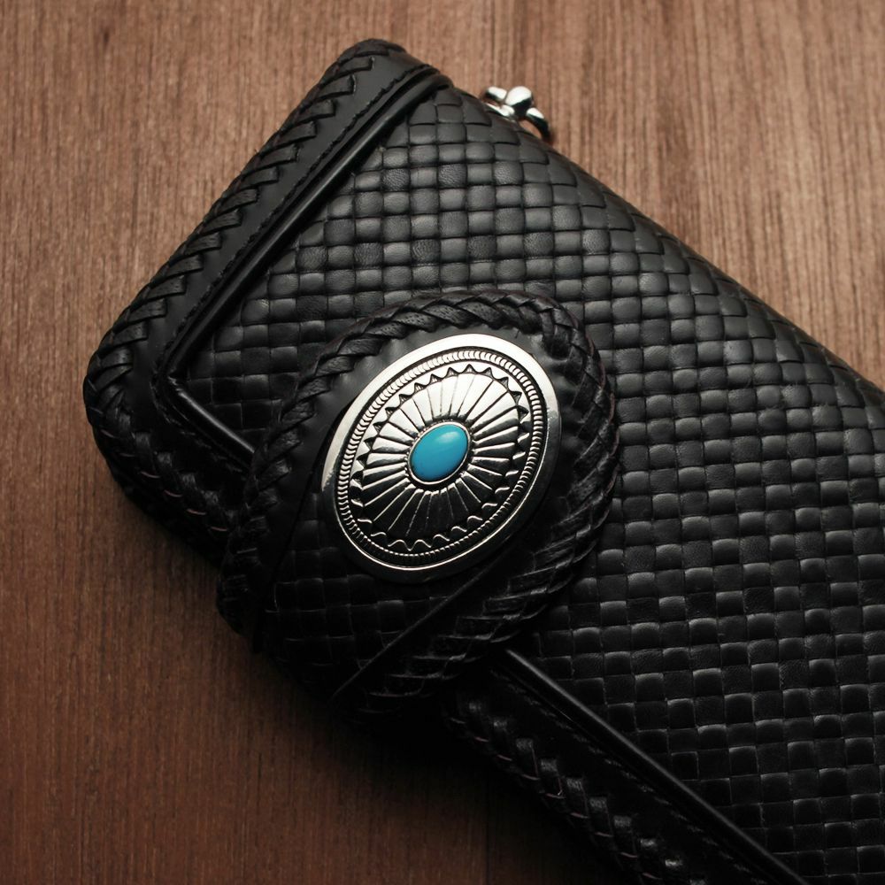 メンズ レザーブランドSALE サーマル コンチョ ターコイズブルー 亜鉛合金