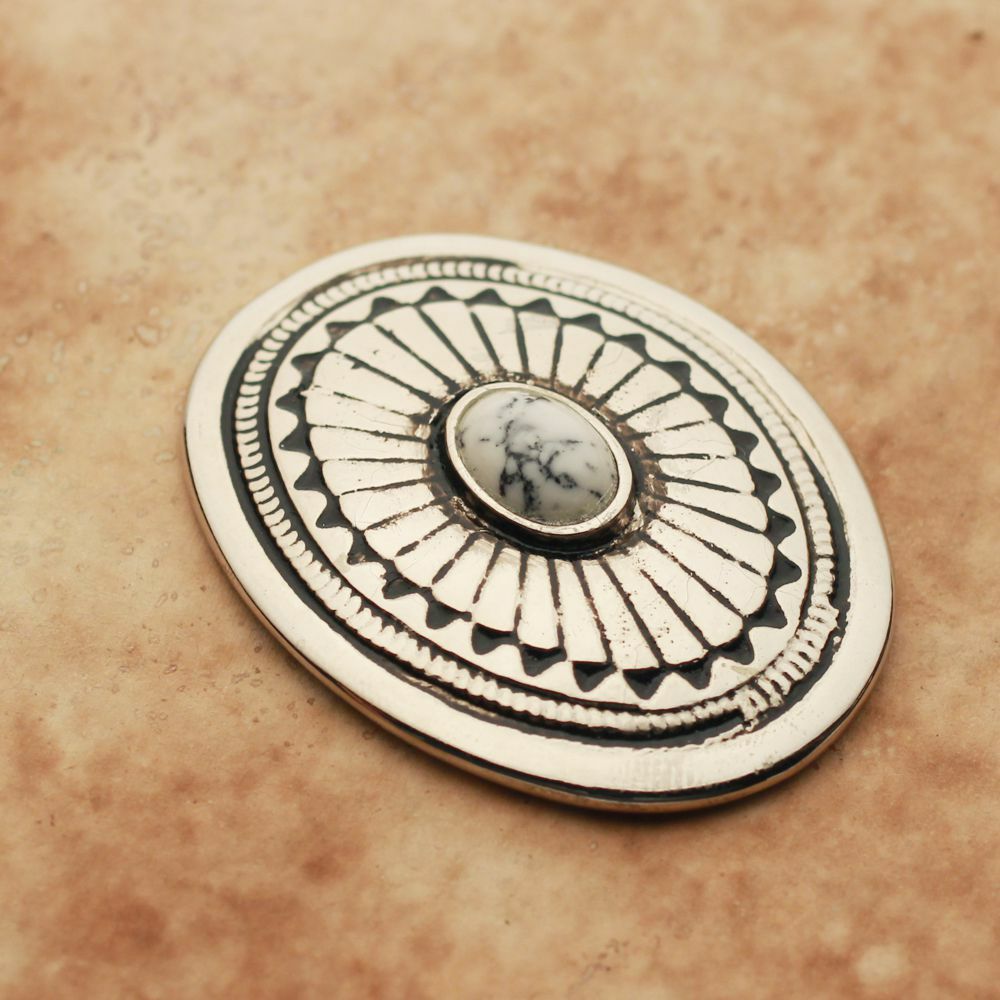 メンズ レザーブランドSALE サーマル コンチョ ターコイズホワイト 亜鉛合金