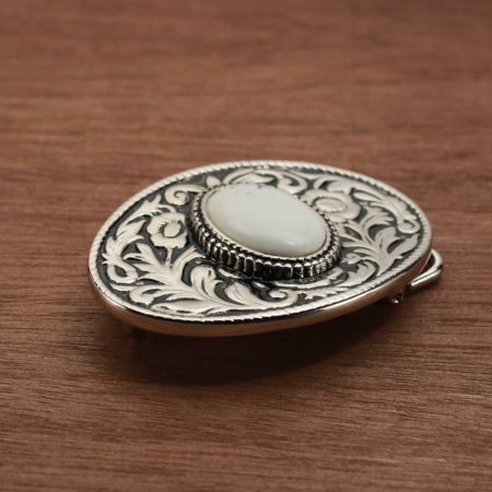 廃番品 ターコイズ バックル ターコイズホワイト 亜鉛合金