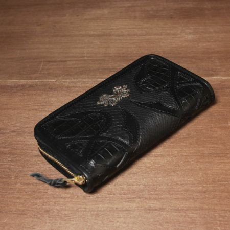 【関税込】 ファスナーウォレット - ブラック ファスナーウォレット ブラッククロコ＆ブラックパイソン