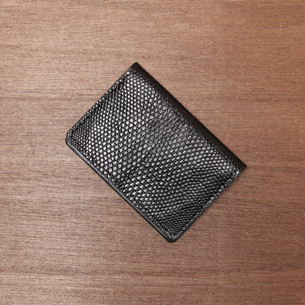 レザーブランドS'FACTORY ポケットカードケース リザード（トカゲ革） 革小物 名刺入れ パスケース 本革