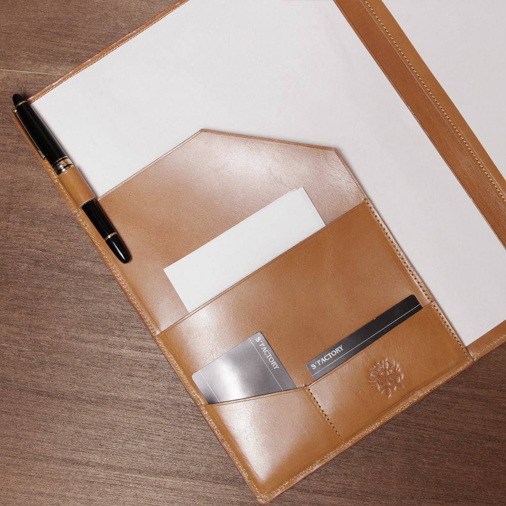 レザーブランドS'FACTORY A4 レザーバインダー カウレザー キャメル（牛革）本革 ステーショナリー